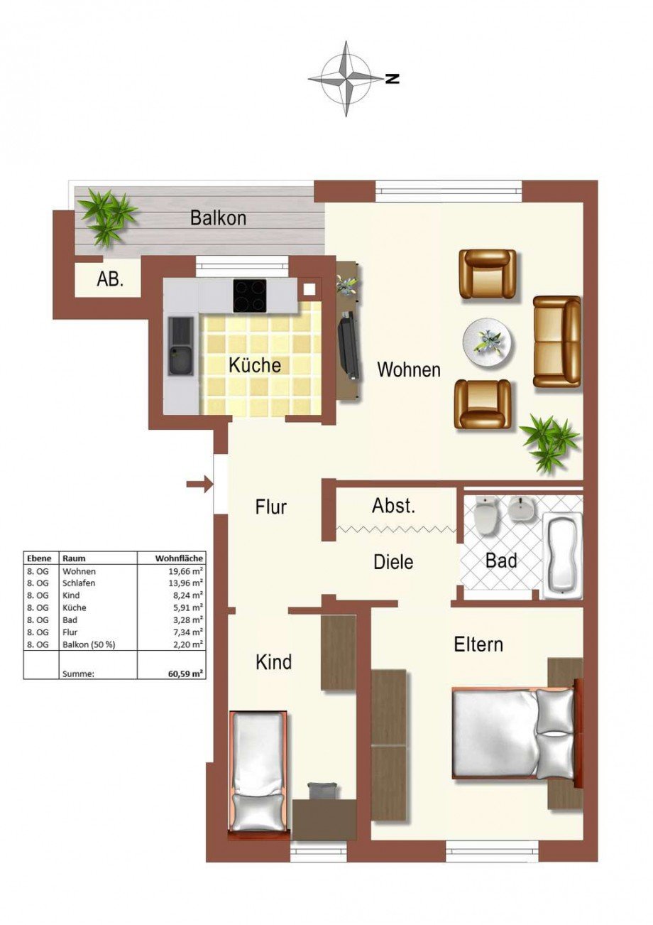 Grundriss_5601 Etagenwohnung M�nchen